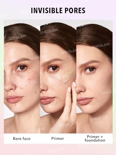 SHEGLAM Triple Threat Correcting Primer 3 in 1 Color Pore Minimizing Facial Makeup Primer Smooth Fine Lines Color Correcting Lightweight Face Primer