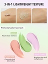 SHEGLAM Triple Threat Correcting Primer 3 in 1 Color Pore Minimizing Facial Makeup Primer Smooth Fine Lines Color Correcting Lightweight Face Primer