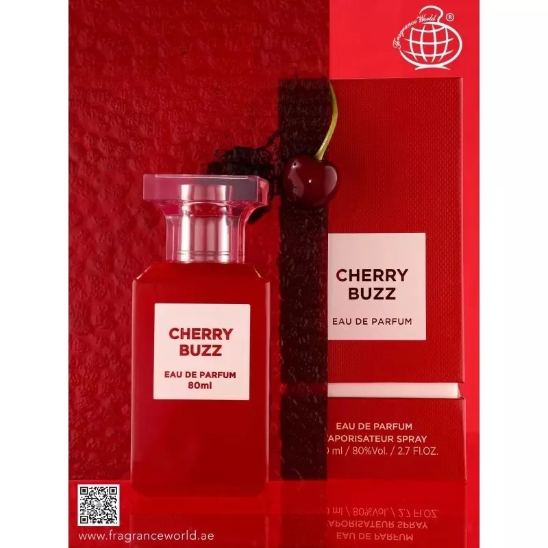 Perfume Cherry Buzz Fragance World 80 Ml, Fragancia Afrutada Exclusiva Para Mujeres