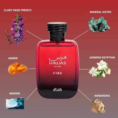 Rasasi Hawas Fire Edp 100Ml in Red