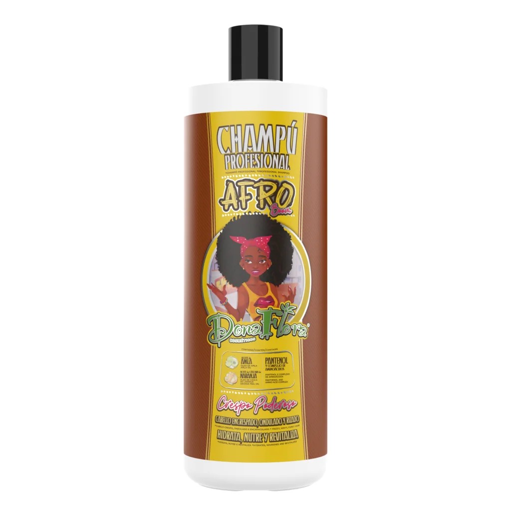 Dona Flora Afro Boon Champú Hidratante Para Cabellos Rizados 1000ml