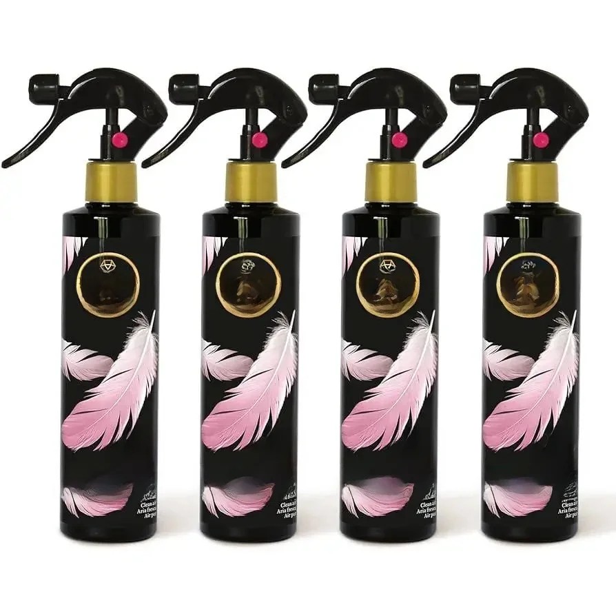 Ambar Perfums - Ambientador Spray Absorbe Olores Aire Limpio Especial Tejidos, ¡No Mancha! Pack De 4 Uds De 280 Ml